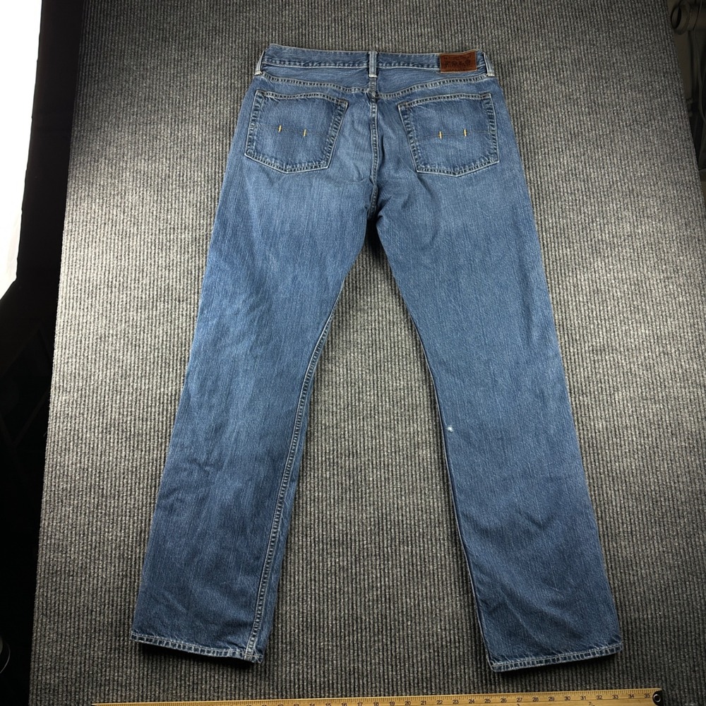 Polo Ralph Lauren Mens Straight Leg Jeans Blue Medium Wash 36x34 Cotton